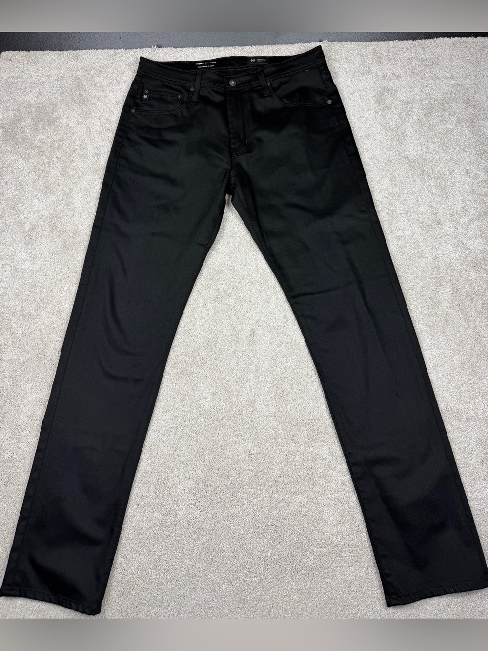 AG Adriano Goldschmied Jeans Mess 34x34 Black Denim Everett Slim Straight EUC